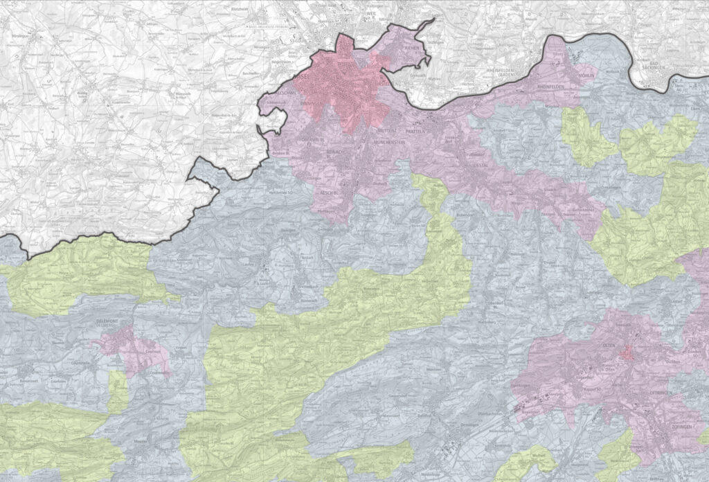 Nordwestschweiz mit regionalen Zonen