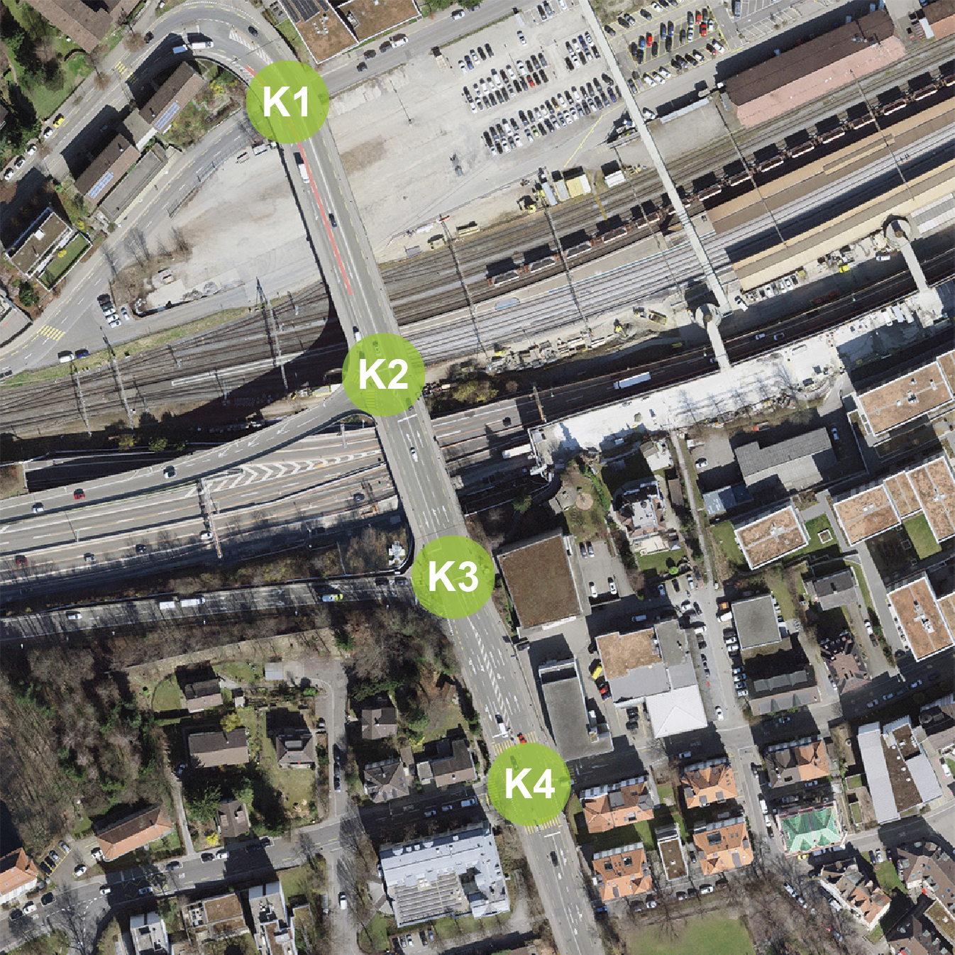 Situationsplan Erschliessung Mobility Hub St. Fiden