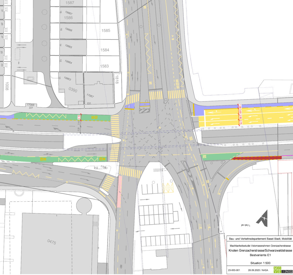 Machbarkeitsstudie Veloführung Grenzacherstrasse / Schwarzwaldstrasse
