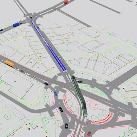 Verkehrssimulation für komplexen ÖV-Knoten