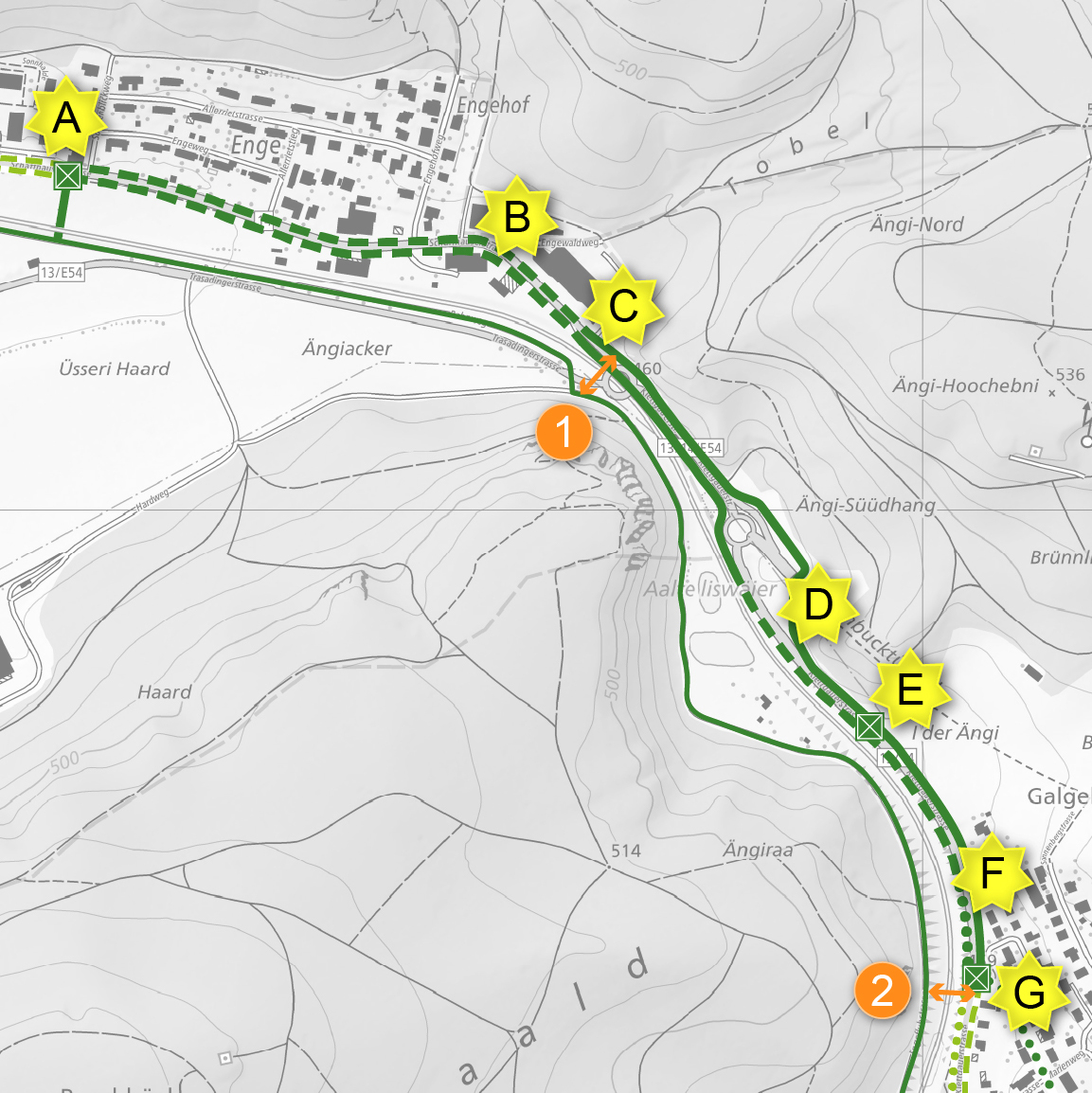 Kreisel Engi: Handlungsbedarfs-Analyse Veloverkehr